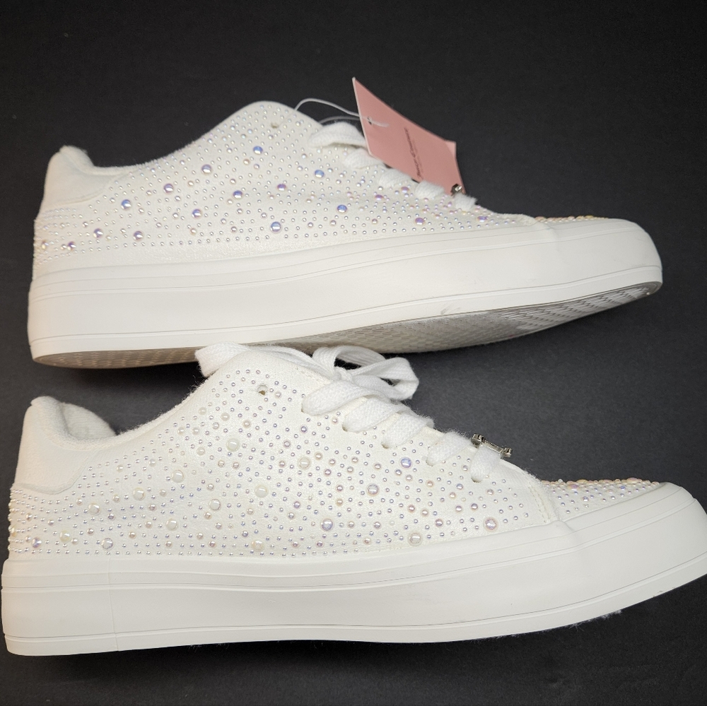 Juicy Couture Alanis Bdazzled Pearl Platform Women’s Sneaker - Picture 10 of 11